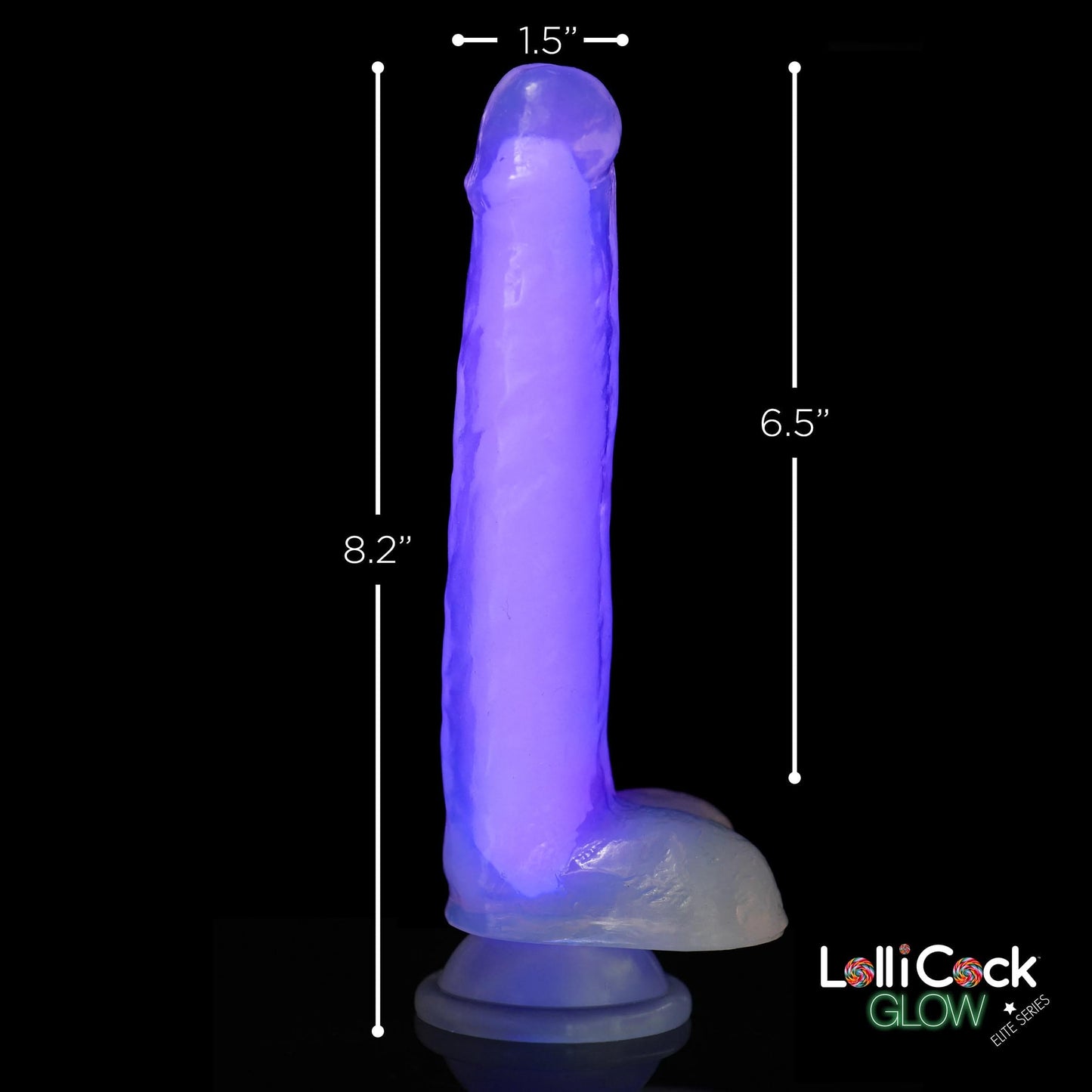 7 Inch Glow-in-the-Dark Silicone Dildo with Balls -