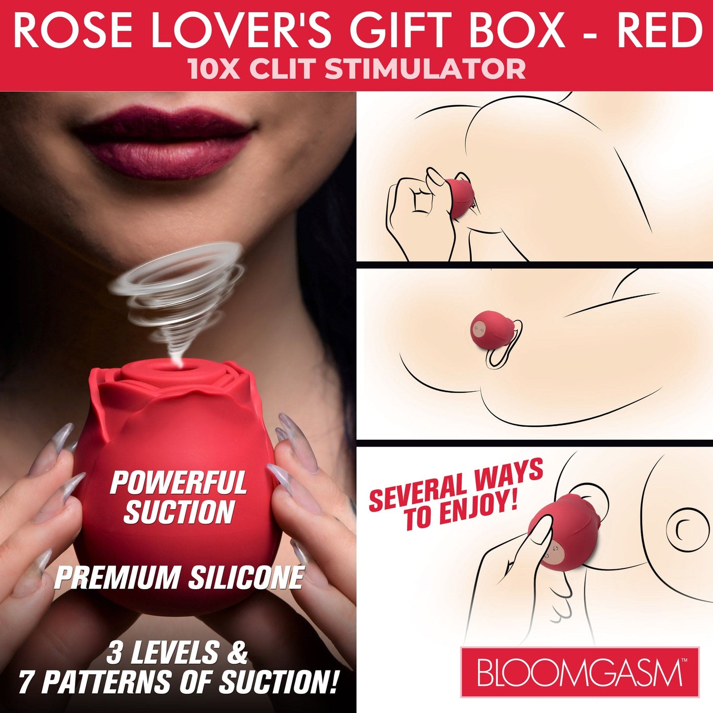 The Rose Lover's Gift Box 10X Clit Suction Rose -